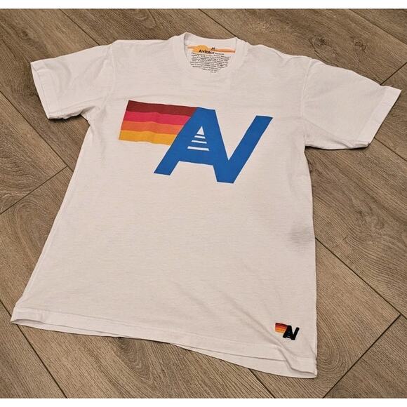 Aviator Nation Logo Tee Shirt Size Medium White - Picture 1 of 10
